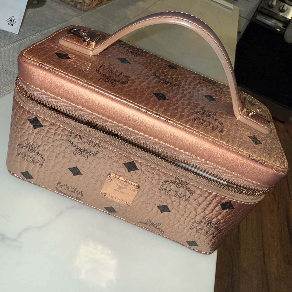 MCM Metallic Rose Travel Case